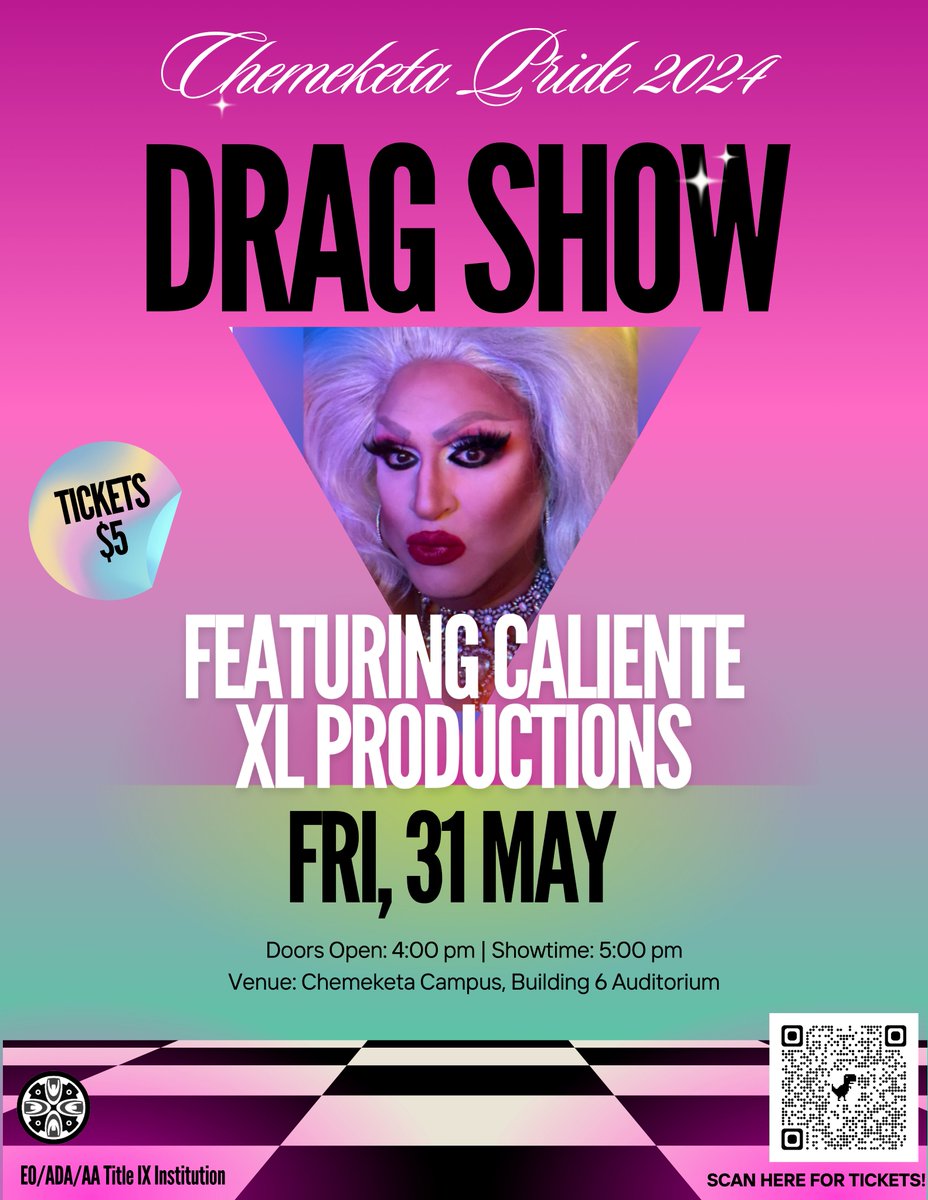 It’s time! Safe Haven invites you to kick off Pride Month on May 31, 2024, with a Pride Celebration Drag Show! Building 6. Doors open at 4pm, show starts at 5 pm and ends at 8 pm. $5 *Minors under the age of 16 will need to be accompanied by an adult. eventbrite.com/e/pride-2024-d…