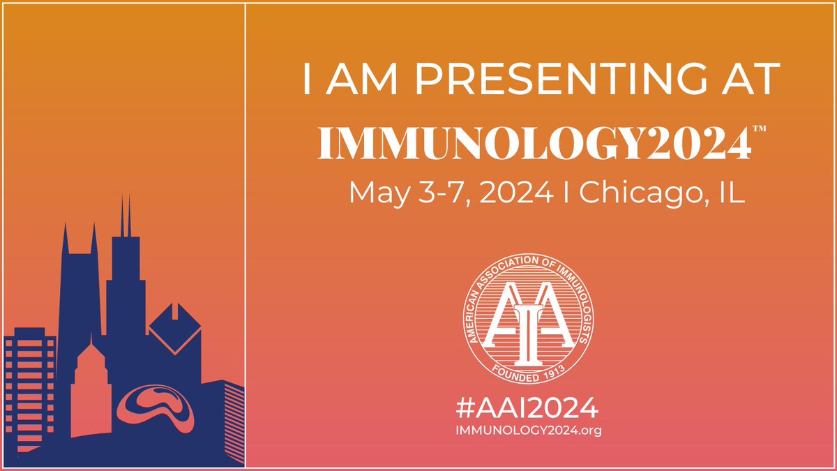 Excited to speak&moderate at #AAI2024! Join us 5/4 8am RmW184 for a stimulating session on Lymphocyte Maintenance & Activation-great speaker lineup! I’m presenting our work on human #iNKTcells & potential impact for #GVHD & #CARTcells tx. #immunology #iNKT
aai.secure-platform.com/site/solicitat…