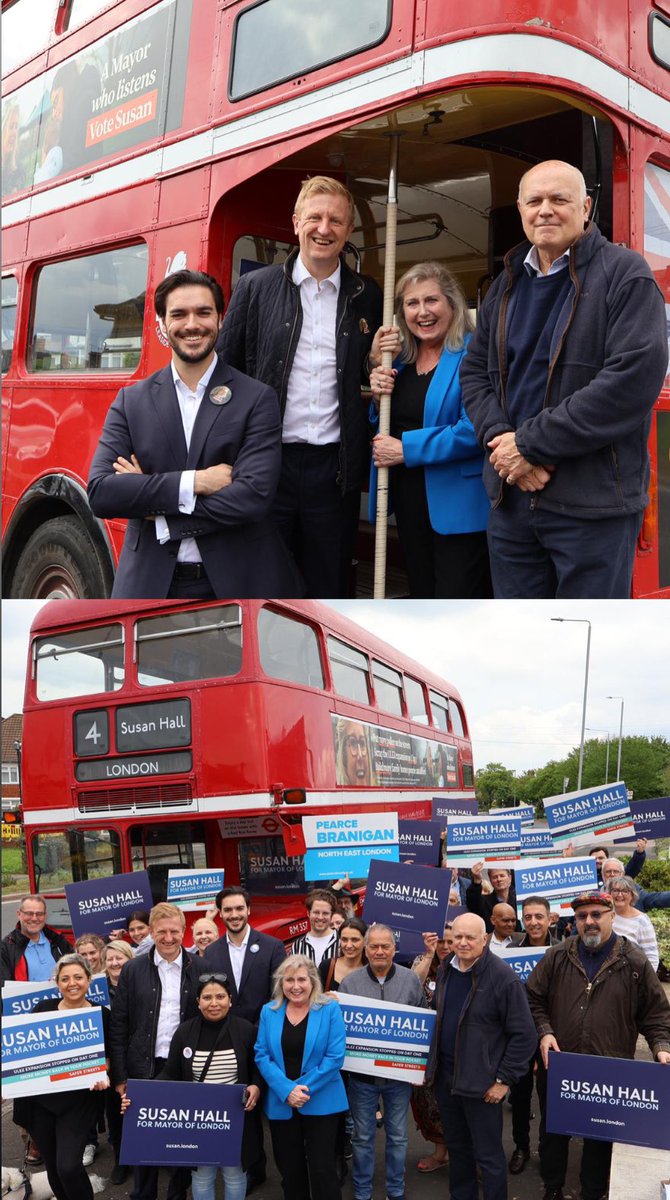 Delighted to welcome our Conservative Mayoral candidate, Susan Hall, and the Deputy Prime Minister, Oliver Dowden, to Chingford today.

London IS safer with Susan.

Let’s get London working for Londoners and vote Susan Hall, Pearce Branigan and Conservative on Thursday 2 May 🗳️