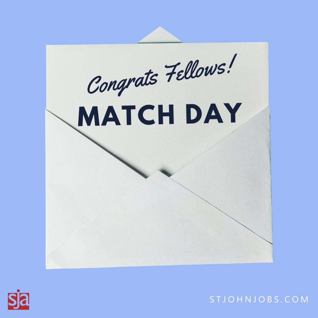 Happy #FellowshipMatchDay to #Laryngology, #Pediatrics, #ThoracicSurgery, #VascularNeurology, and #VascularSurgery! When you're ready, our team is the best in the market and can help you with your job searches. Get started by seeing what's out there: bit.ly/3lDOzlG