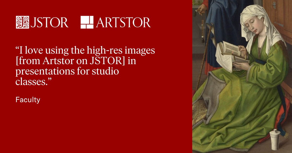 As #Artstor’s website makes its curtain call on August 1, 2024, the integration of Artstor and JSTOR offers reliability for both #educators & #students. Learn more: bit.ly/3I5X1Rx Rogier van der Weyden, ca. 1399-1464. The Magdalen Reading (detail). @nationalgallery.