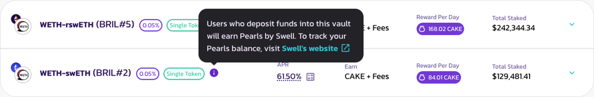 👀 Yes, you read that right! 💎 Earn @swellnetworkio Pearls now by depositing funds into our swETH-ETH Position Manager vault 👉 Deposit here: pancakeswap.finance/position-manag…