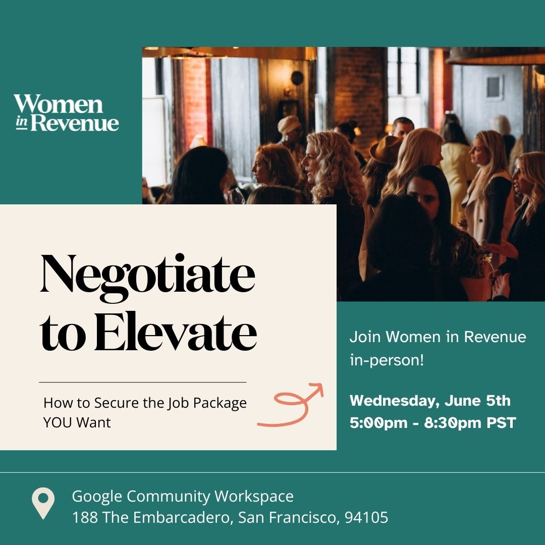 Empower your career at our Women in Revenue event: 'Negotiate to Elevate: Securing the Job Package YOU Want!' 🌟 Led by pioneering women in the industry! Early Bird Special: Book now for just $70, valid until May 14. Secure your spot today! hubs.li/Q02vLdcL0
