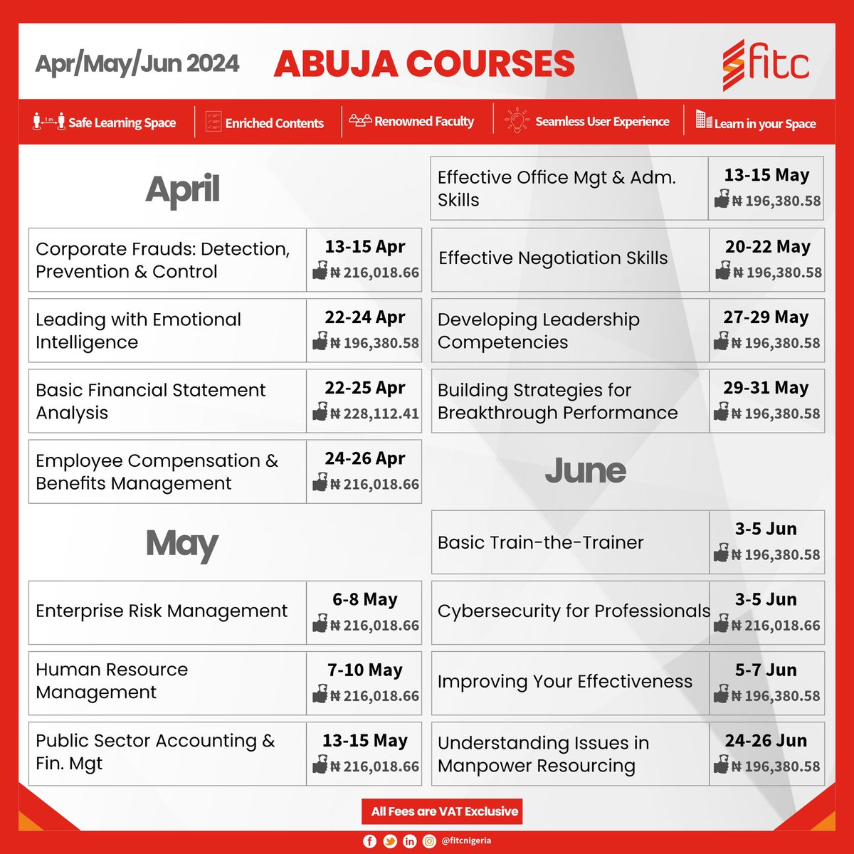 FITCNIGERIA's tweet image. Embark on a journey of learning and growth with our diverse range of courses designed to elevate your skills and knowledge. 
Visit our website at fitc-ng.com to reserve your spot now

#ProfessionalDevelopment #DigitalCourses #OnSiteWorkshops #FitcNigeria