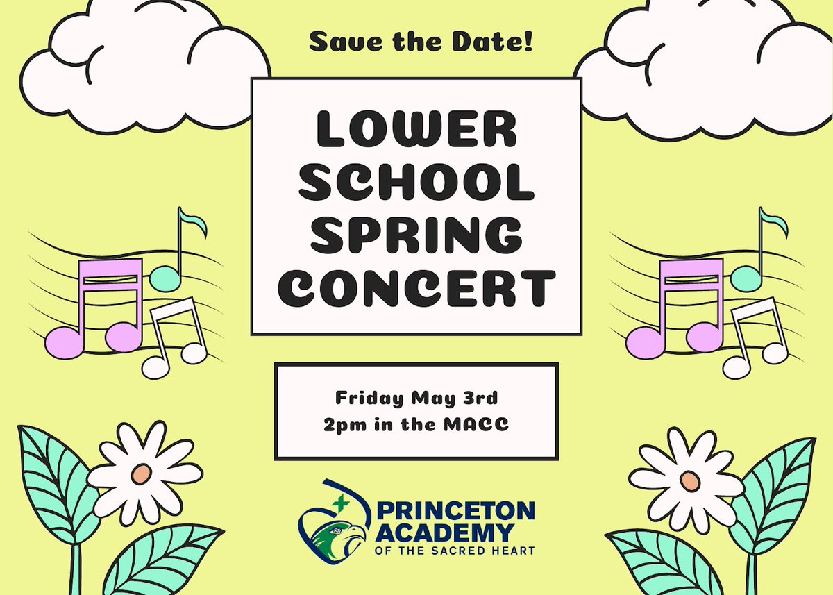 Save the Date — The Lower School Spring Concert is this Friday, May 3rd at 2:00 pm in the MACC. The boys have been hard at work and are very excited to share their musical talents with you all! #PASHProud