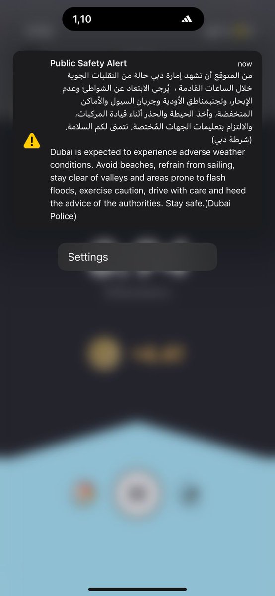 Looks like my sneaker training in StepN is paying off! Just got a weather alert warning me about flash floods...in Dubai!  #StepN #Dubai #ReadyForAnything