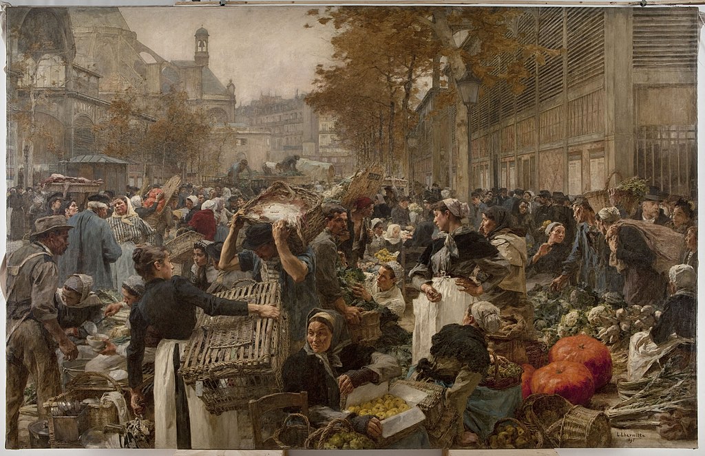 LEON-AGUSTIN LHERMITTE Pintor Francés 1844-1925 Óleo s/ Lienzo - 460 x 690 cm Museo de Bellas Artes de París 'Les Halles' - 1895