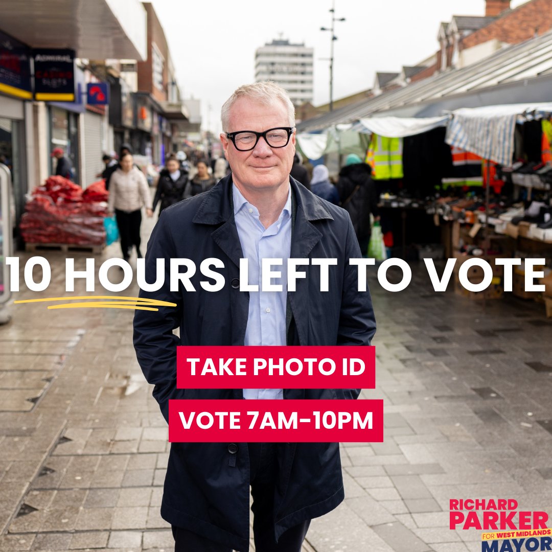 Remember: you now need photo ID to vote. If you’re a postal voter and didn’t manage to return your ballot, you can take it to your local polling station.