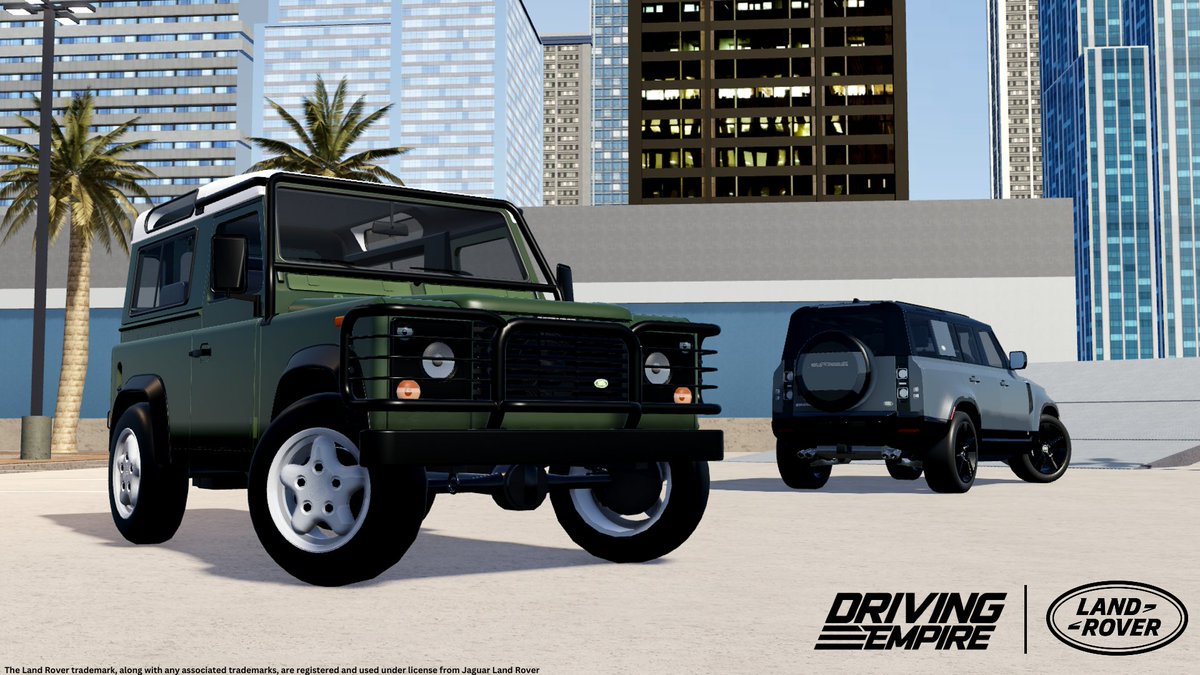 Land Rover vehicles embody the spirit of adventure and elegance - experience the ultimate combination this Friday!

#DrivingEmpire #LandRover #RobloxDev #CarGames #Roblox