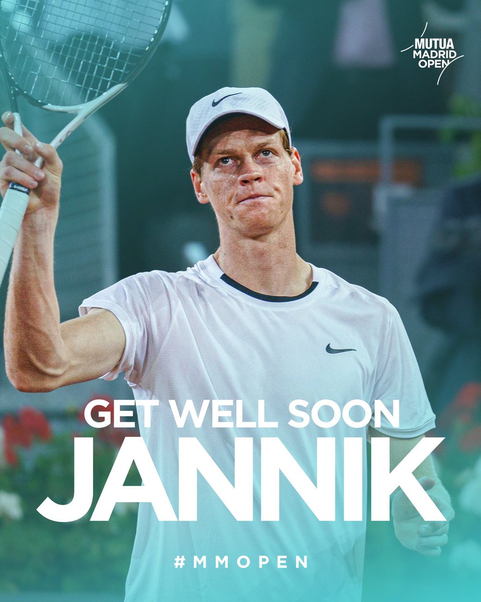 Jannik Sinner sağ kalçasındaki sakatlık sebebiyle Madrid’den çekildi! 🚑 #MMOPEN