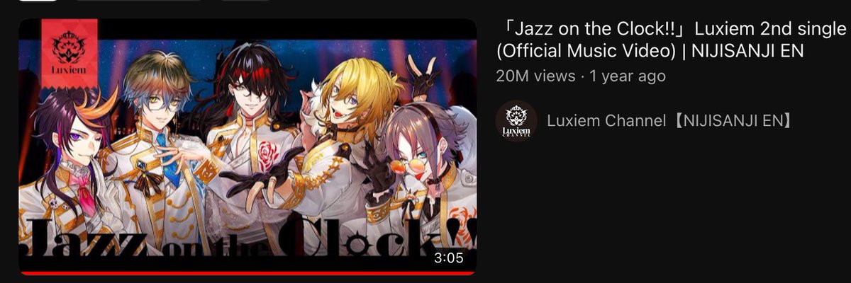 woah, luxiem's 2nd single, jazz on the clock, reached 20 million views :)

congrats luxiem ❤️🧡💛💙💜!!