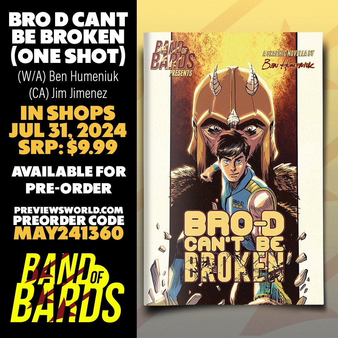 When his abilities matter most, a battle with the gods will force Bro-D to confront the limits of his powers, the nature of sacrifice, and a secret he's been keeping ... one that could truly break him for good. From @BenHumeniuk - BRO-D Can't Be Broken! is now available for…