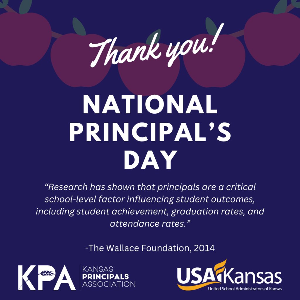 We want to take a moment to recognize the phenomenal Principals we have here in Kansas! Thank you for the work you do each day demonstrating world class leadership resulting in world class student success. You truly are difference-makers! #SchoolPrincipalsDay #edleadershipmatters