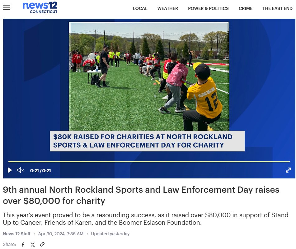 9th annual North Rockland Sports and Law Enforcement Day raises over $80,000 for charity. This year's event proved to be a resounding success in support of @SU2C, @friendsofkaren, and @cysticfibrosis Thank you for your support!

#GivingBack #friendsofkaren @labier_jennifer
