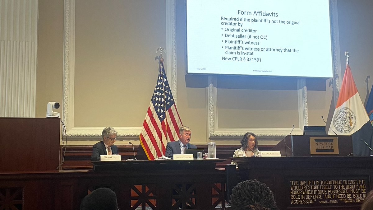 Maurice Wutscher's Donald Maurice speaking today at the <a href="/NYCBarAssn/">New York City Bar</a>'s Consumer Financial Law Symposium. Mr. Maurice chaired the dynamic event, which offered attendees the chance to hear from industry thought leaders on trends and developments in consumer #financialservices law.