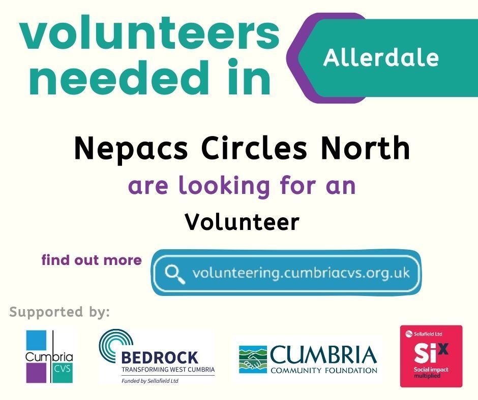 Check out the latest West Cumbria #volunteering opportunities on our new Portal and register your interest! NEPACS Circles North - Volunteer: volunteering.cumbriacvs.org.uk/volunteers/opp…