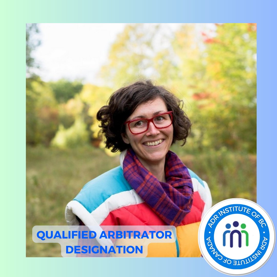 Congratulations to our member in good standing, Kate Scallion, for achieving her new Qualified Arbitrator designation! We're thrilled to celebrate this impressive accomplishment with you! 🎉

More about our membership and designations here: adrbc.com/join-adrbc/#me…

#adrbc #adric