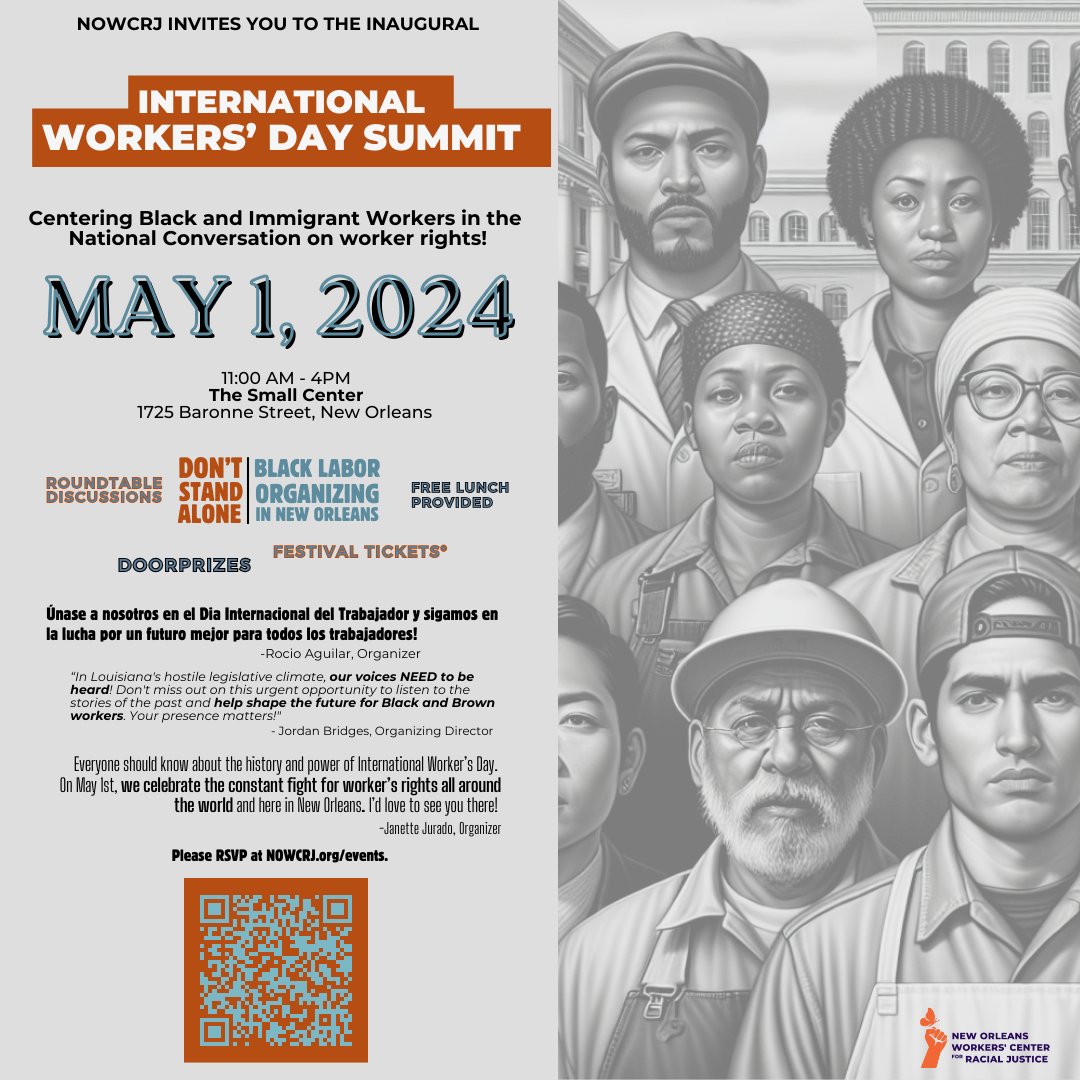 Happening NOW!   "¡Ocurriendo AHORA! 1725 Baronne St.  #MayDay2024 🧑‍👩‍⚕️👩‍🏭🧑‍👷🏽👩🏻‍💼 #InternationalWorkersDay #Solidarity