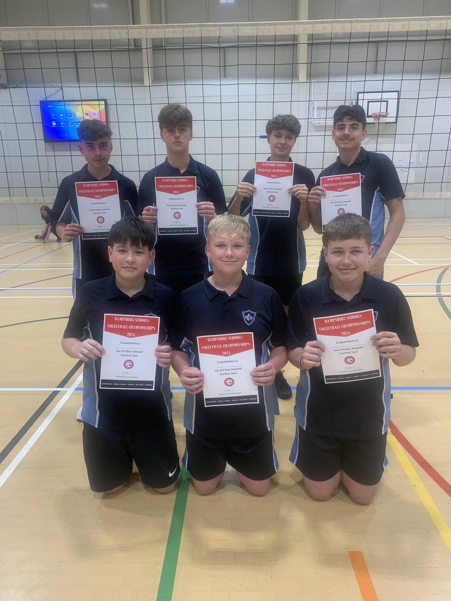 BREAKING NEWS!

The Yr 9 boys volleyball team finished 2nd at today’s County Championship Finals!!

The team claimed the silver medal following victories against Romsey, Portchester 10’s & Cams! 

Well done to all involved! 

🥈🥈🥈🥈🥈🥈🥈