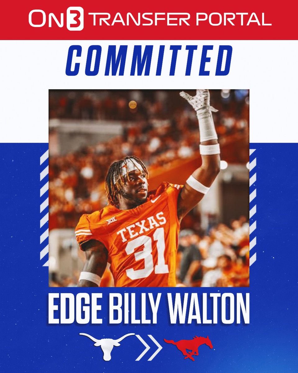 BREAKING: Former Texas EDGE and Dallas (Tex.) South Oak Cliff product Billy Walton committed to #SMU, he announced. The two-time state champion has four years of eligibility remaining. on3.com/teams/smu-must… #PonyUpDallas