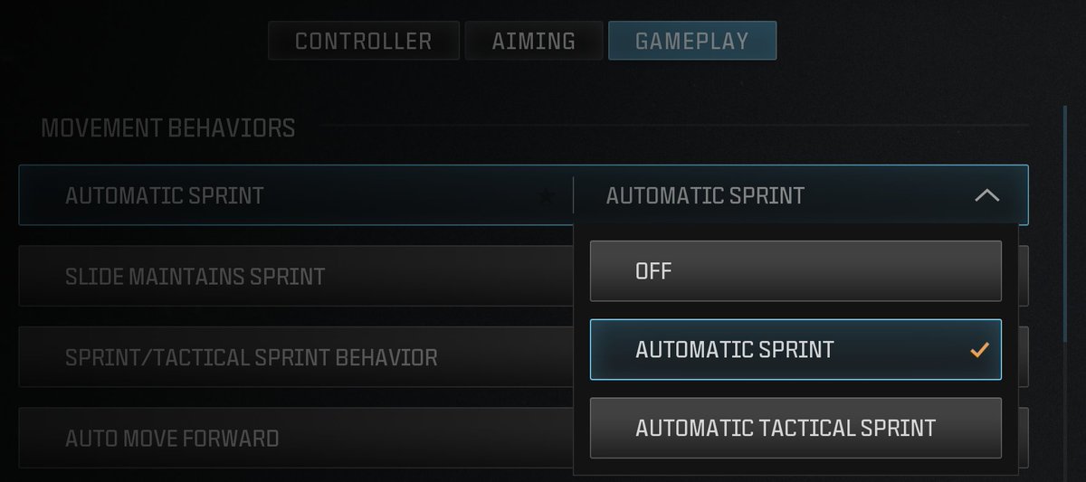 While we work on a fix for this issue, we recommend turning the Automatic Tactical Sprint setting off or switching to Automatic Sprint. These options can be found under Gameplay in both Keyboard & Mouse and Controller settings.