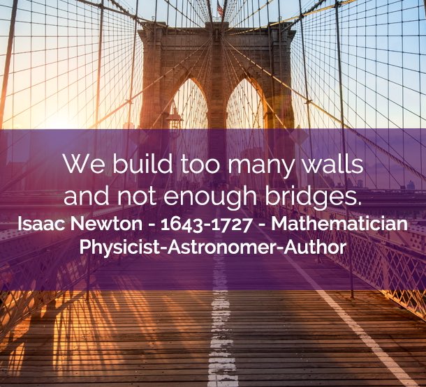 “Some Men build too many walls and not build enough bridges,” #IsaacNewton is said to have said.
Today, Women therefore build bridges rather than walls… 🌍🌎