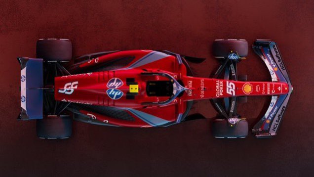 #F Hace minutos @ScuderiaFerrari presentó el diseño de sus autos para el #MiamiGP. Llevan tonos en azul pero predomina el rojo 👇