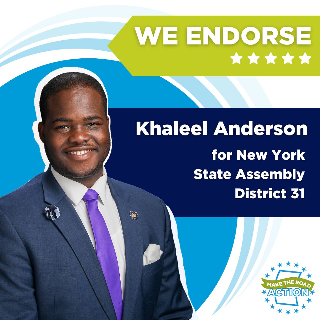 We PROUDLY endorse @KhaleelAnderson for NY State Assembly! Assemblymember Anderson has stood strong with us on countless issues and, when re-elected, we know he'll work to deliver #Coverage4All, #ExcludedNoMore, and more!