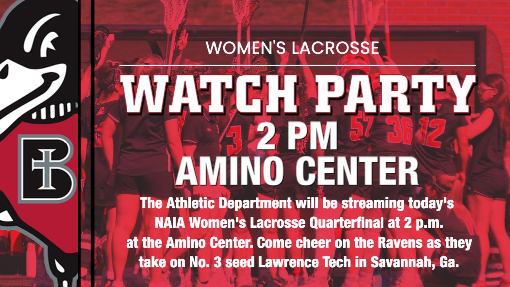 Take a study break and come cheer on No. 6 seed @RavenWLAX today at 2 p.m. in the Amino Center. Hope to see you there! #UnleashGreatness