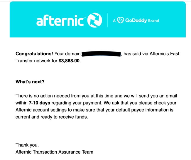 Well, good morning. A delicious sale to wake up to.
Details will follow when it completes. @afternic 
#domainname #domains #domainnameforsale #domainsforsale