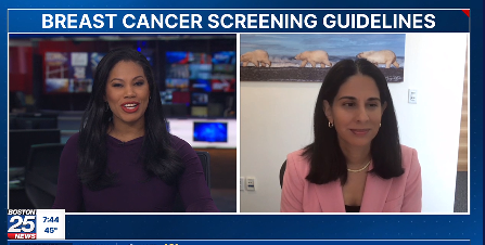Dr. Sara Tolaney discussed the new #BreastCancerScreening guidelines from the U.S. Preventative Services Task Force, which suggest that #mammography screening for #BreastCancer should start at age 40. (@stolaney1) 
boston25news.com/news/screen-br…