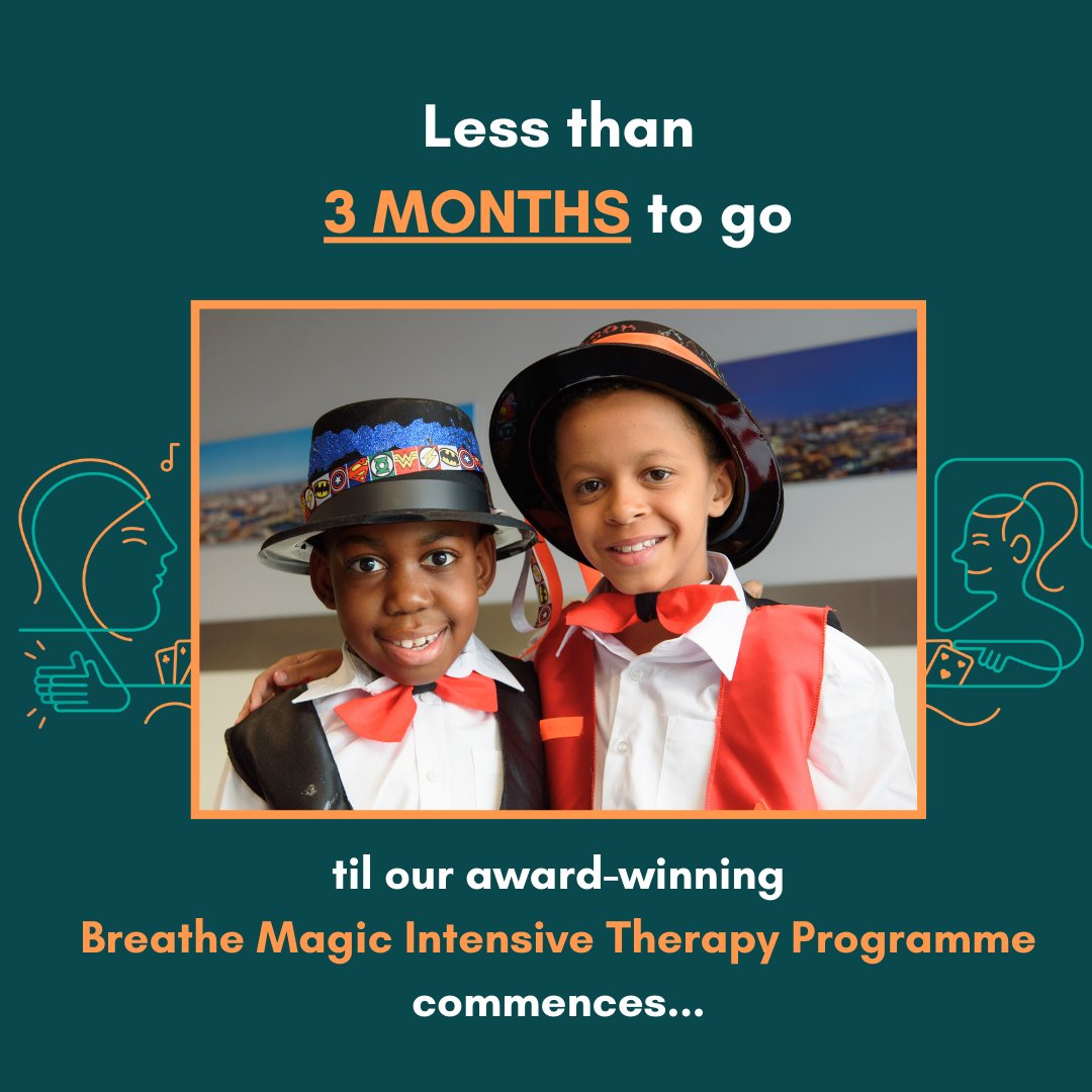 It's official! Less than 3 months to go til our award-winning Breathe Magic Intensive Therapy Programme commences. We cannot wait to welcome a brand new cohort of talented Young Magicians as well as Magic Trainers! Click the link to find out more: breatheahr.org/programmes/bre… 🪄🙌✨