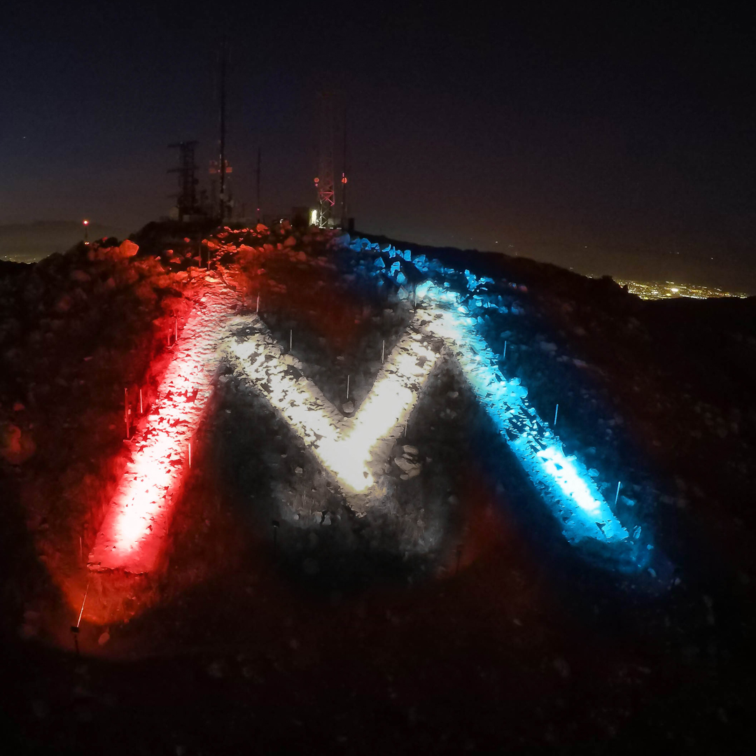 Tonight, the M on Box Springs Mountain will be lit red, white, and blue in honor of Military Appreciation Month.
.
.
.
#morenovalley #ilovemoval #mlighting #Militaryappreciationmonth