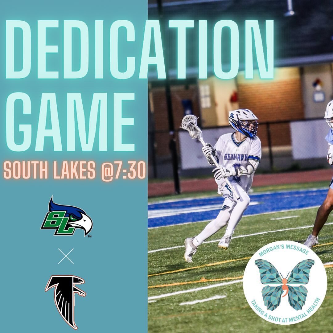 Pop out to the last regular season BLax game for something special🩵🧡🦋& terrific lacrosse! May is mental health month & @slhsmorgansmessage + @SLBoysLacrosse invite you to join them as the Seahawks dedicate their game to the life & legacy of Morgan Rodgers. #seahawkproud💚💙