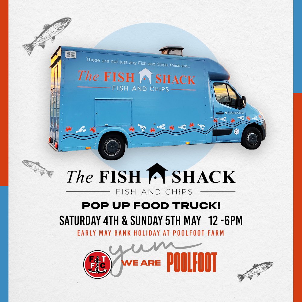 This Saturday and Sunday The Fish Shack will be coming down to Poolfoot Farm! 🎣 Enjoy some Fish and Chips in the sun, this weekend! 🔥⚽️