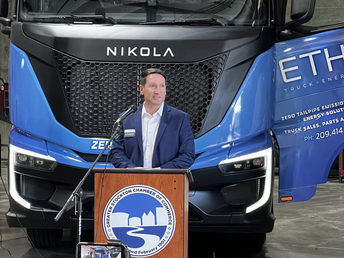 Excited to kick off our Stockton dealership Ribbon Cutting ceremony with the @StknChamber! Visit our Facebook page for live coverage. #ETHEROtrucks #StocktonRibbonCutting