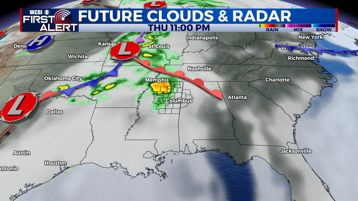 A few showers & storms possible after sunset Thursday. On/off rain chances will continue Friday & the weekend.