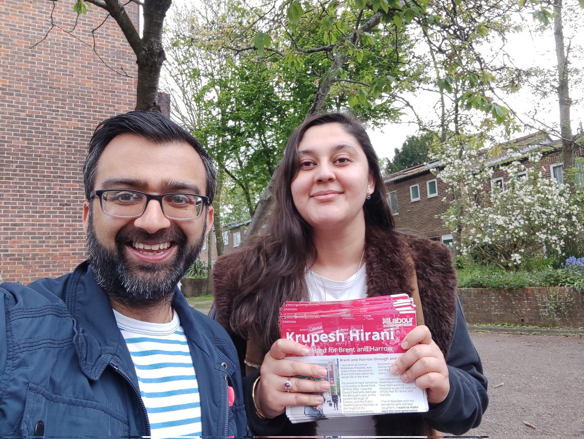 Out in Stanmore with @Peymasad delivering for a Labour victory tomorrow in Brent and Harrow and London. Use all three votes for @SadiqKhan and @LondonLabour and don't forget to take photo ID with you.