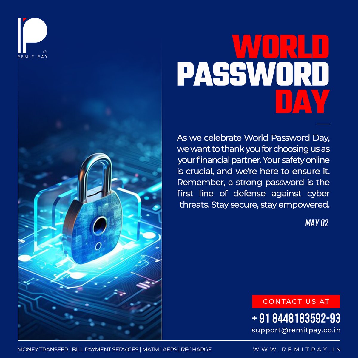 World Password Day

#financialservice #financialservices #fintech #fintechs #fintechstartup #fintechsolutions #fintechrevolution #password #passwords #passwordday #worldpasswordday #security #safety #safetytips #passwordsecurity