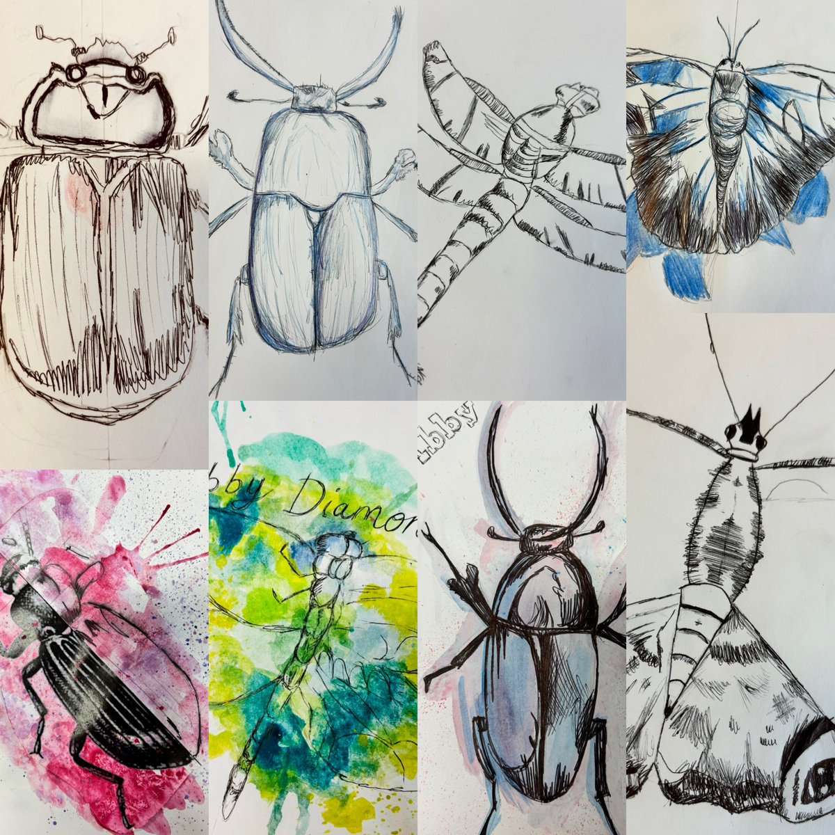 A quick Year 8 update to finish off a brilliant day in the Art rooms today…focusing on Abby Diamond for inspiration and influence. Cannot wait to see more splashes of watercolour on these next week. Keep your eyes peeled for progress 💜