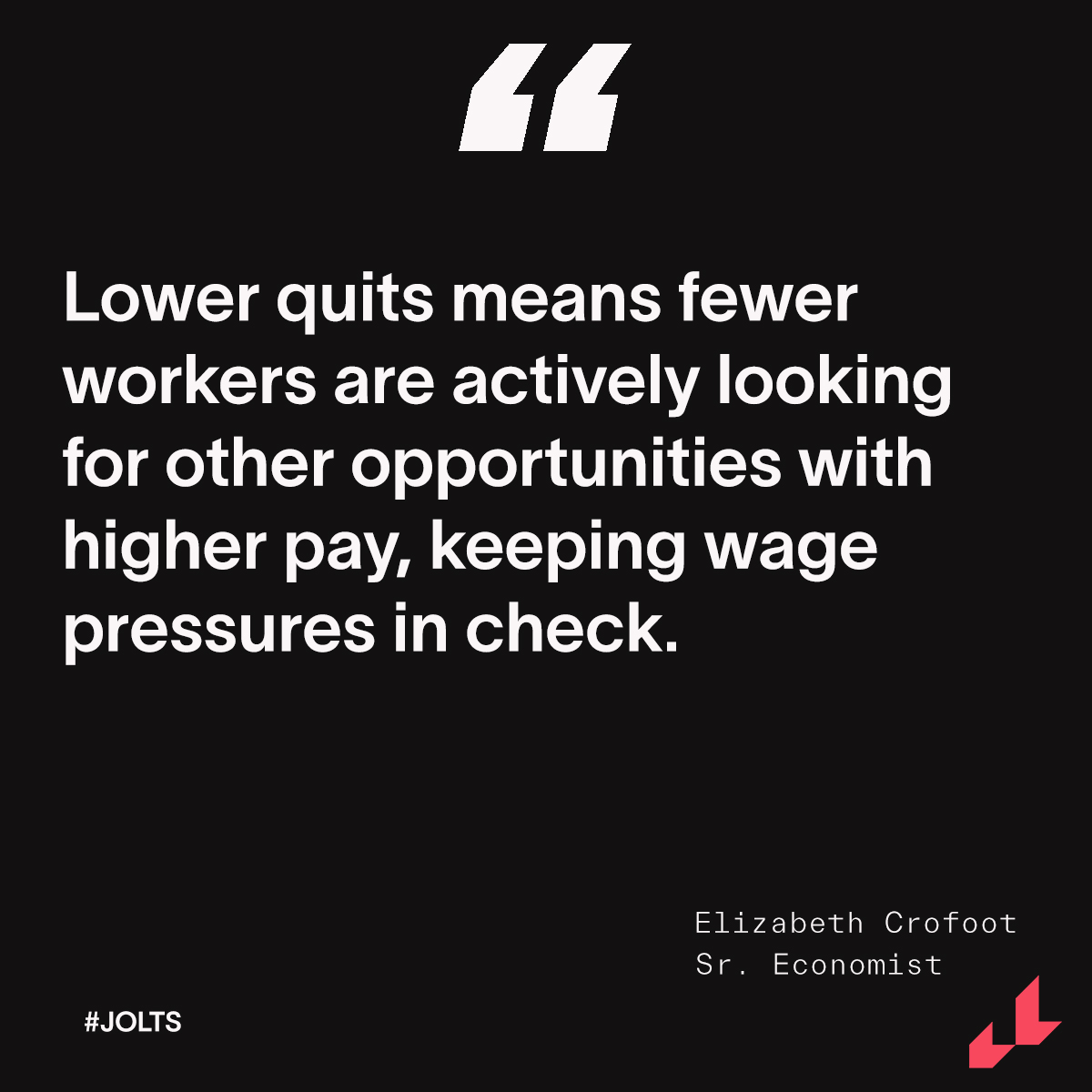 In a busy Wednesday for the labor market, it’s International Workers' Day and #JOLTS showed hires, quits, and openings at levels all holding steady. That means churn is continuing to slow, putting less upward pressure on wage growth.