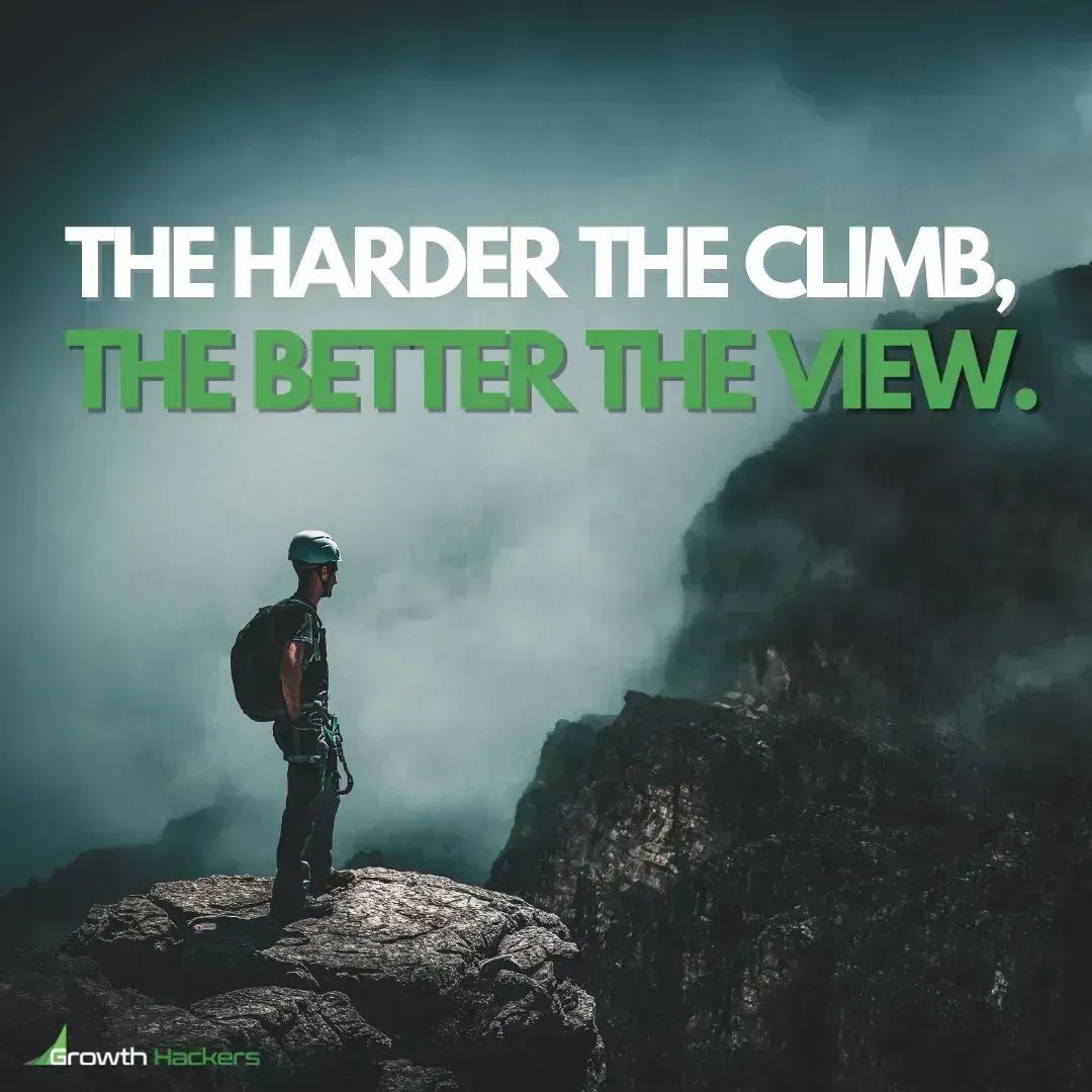 The Harder the Climb
The Better the View

buff.ly/2PfX1mp

#Climb #Climbing #View #Mountains #BusinessInspiration