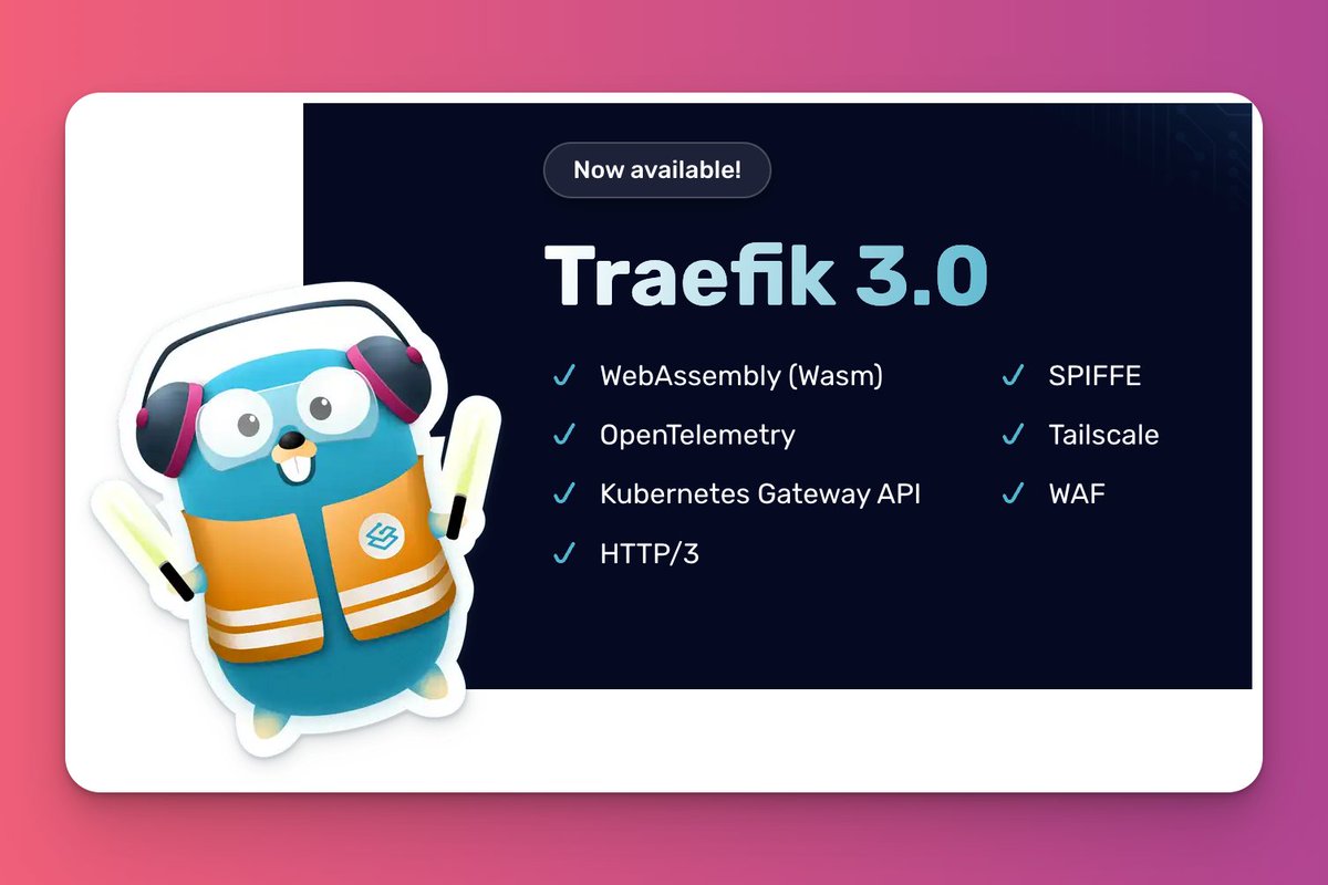 Congrats @traefik, on shipping 3.0!