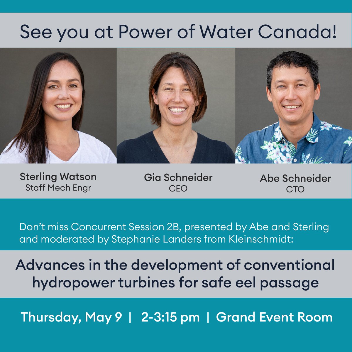 Freshwater #eels face significant risks at #hydropower plants, but our team has been hard at work developing innovative solutions to ensure their safe passage. Join us at <a href="/ONWaterpower/">Ontario Waterpower Association</a>'s Power of Water #Canada event next Thurs at 2pm to learn about turbine design for eel passage!
