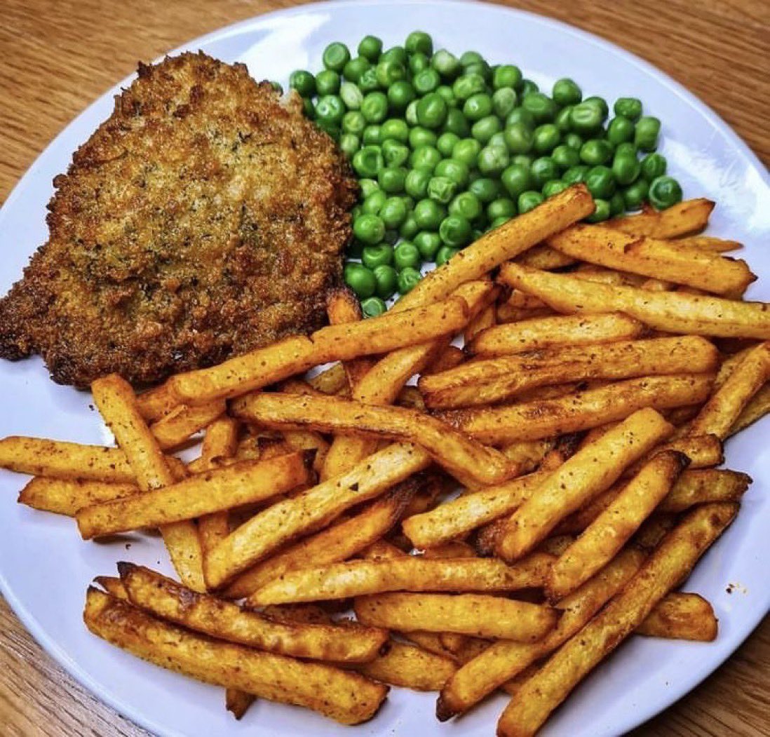 Chicken Kiev, Chips and Peas