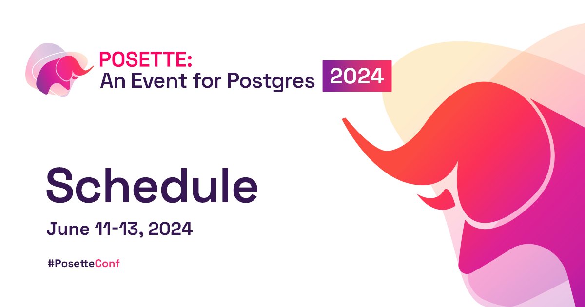 Today is May 1st & so the schedule for #PosetteConf 2024 has dropped 💥 
Big 🌟 welcome 🌟 to all 44 of the a-ma-zing #PostgreSQL speakers
Check out the Schedule & be sure to Save-the-date or add-to-calendar 🗓️
aka.ms/posette-schedu…