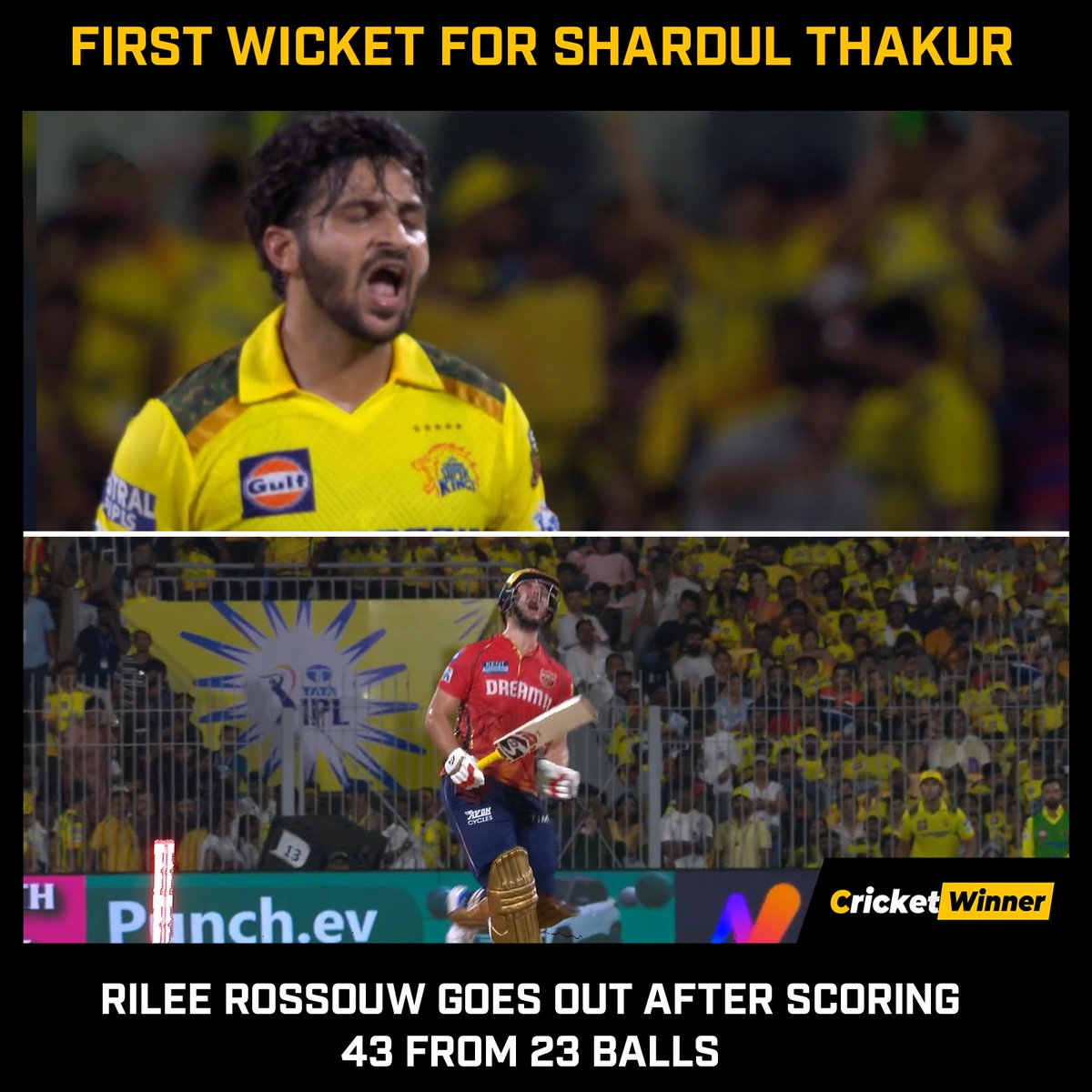 Shardul Thakur takes a big wicket.

📸: Jio Cinema

#CSKvPBKS #ShardulThakur #CSK #PBKS #IPL2024 #IPL #CricketWinner