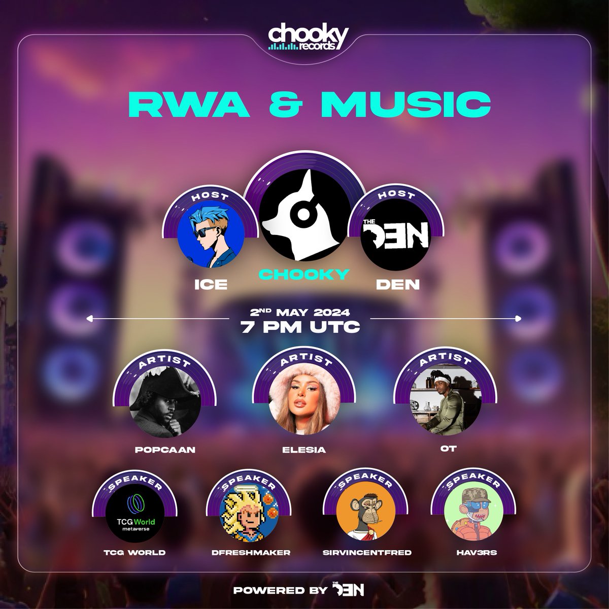 RWA and Music: Integrating Blockchain with Physical and Digital Assets 📅 Thursday 2nd May, 7pm UTC Join us with our guest speaker @PopcaanMusic, a renowned musician celebrated for his collaborations with artists like Drake, Wizkid, Burna Boy, and Davido. He will be joined by…