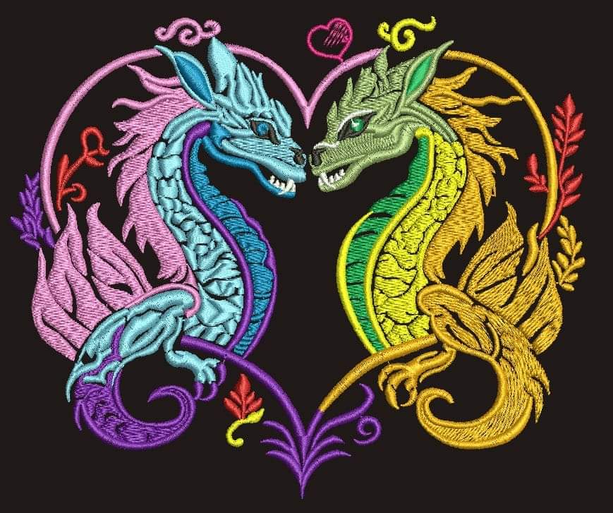🐲🐉💻🪡🧵
Pair of dragons Machine Embroidery design, 
 etsy.me/4aRWgsP #crossstitch #valentinesday #weddinginvitation #bridalembroidery #babygirlshower #coupleofdragons #couplesinlove #cutedragongift #dragonlovergift