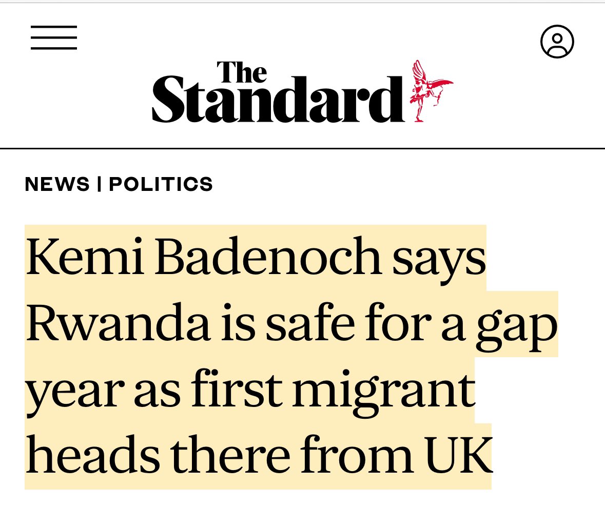 Kemi Badenoch knows someone who is having a lovely gap year in Rwanda. Phew, that’s put my mind at ease then. Presumably they also have a British passport, a home to return to, a return ticket, a few bob, and aren’t fleeing persecution or war?